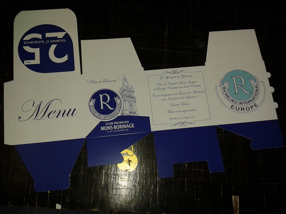 Menus cubiques, Club richelieu Mons 